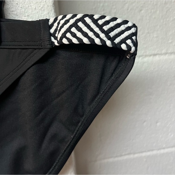 Cacique Black Bikini Bottom with Striped Accents. Size 22 - Picture 2 of 4